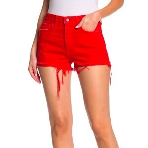 GRLFRND Cindy Shorts in Red Denim